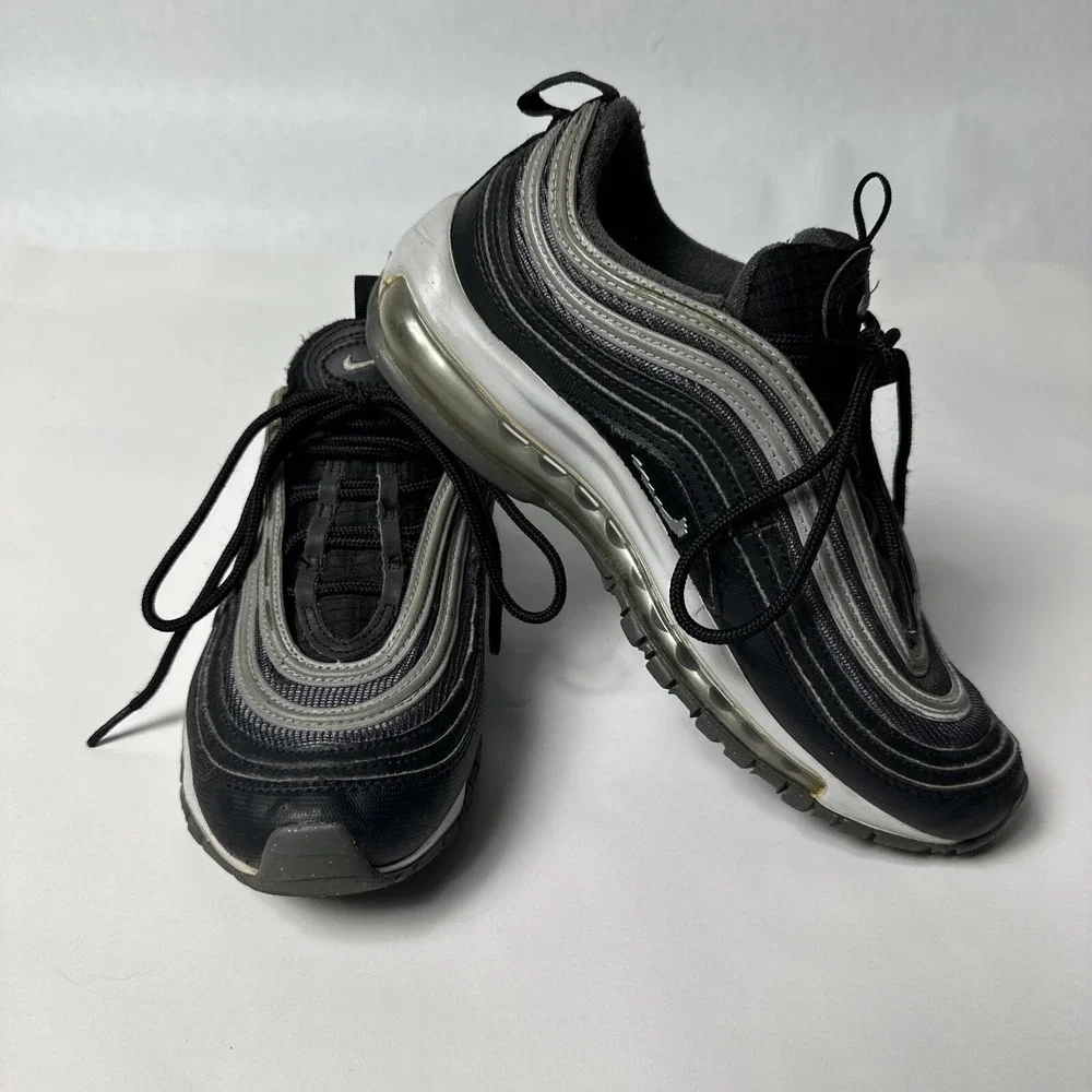 Nike Air Max 97 Black Pixel Silver White Sneakers 5Y BQ8380-001